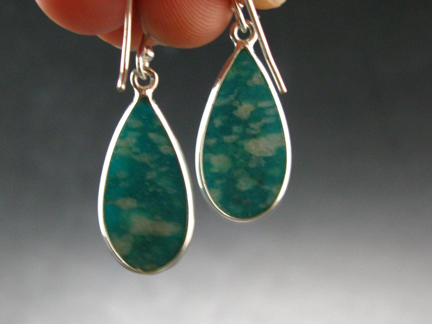 Amazonite Silver Earrings from Russia - 4.51 Grams