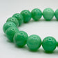 Natural Chrysoprase Bead Bracelet – Green Chalcedony Stretch Crystal Jewelry - Weight 28.10 g