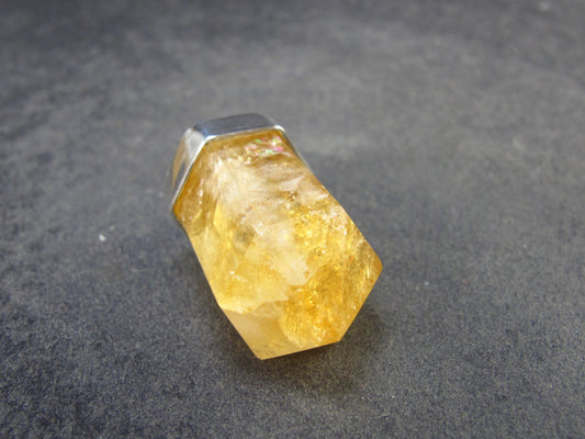 Yellow Citrine Sterling Silver Pendant from Brazil - 1.2" - 6.48 Grams