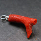 Rare Natural Red Coral Silver Pendant From Italy - 1.0" - 1.08 Grams