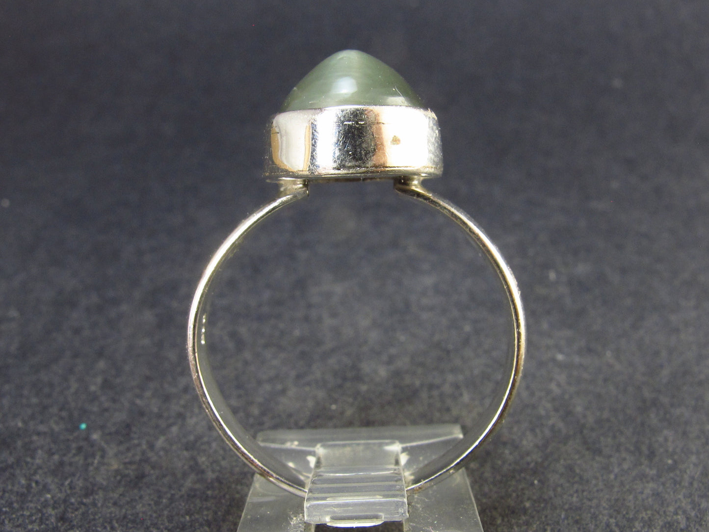Polished Cats Eye Silver Ring From Brazil - 5.0 Grams - Size 11