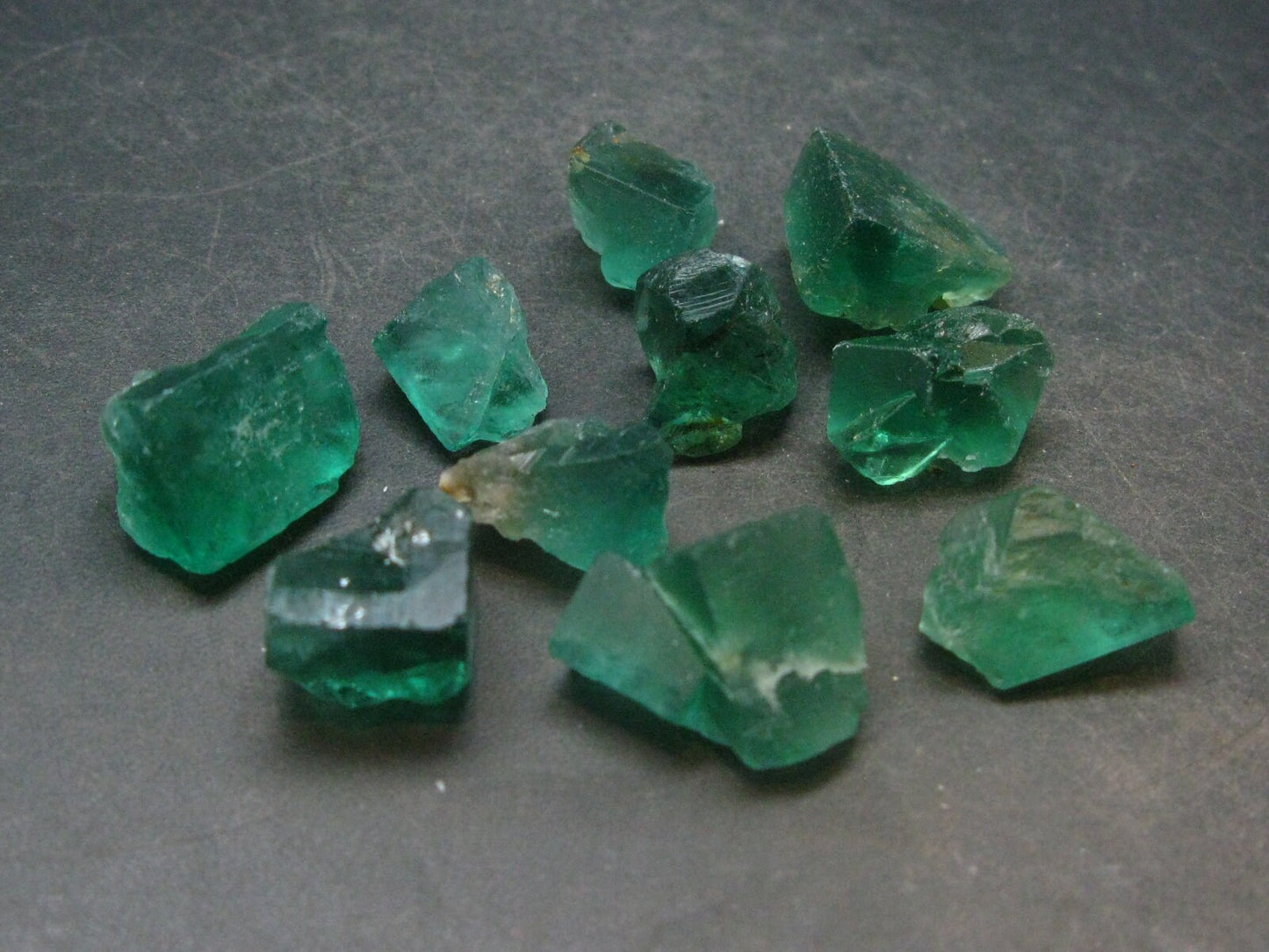 Lot of 10 Green Fluorite Crystals From Diana Mine UK - 35 Grams