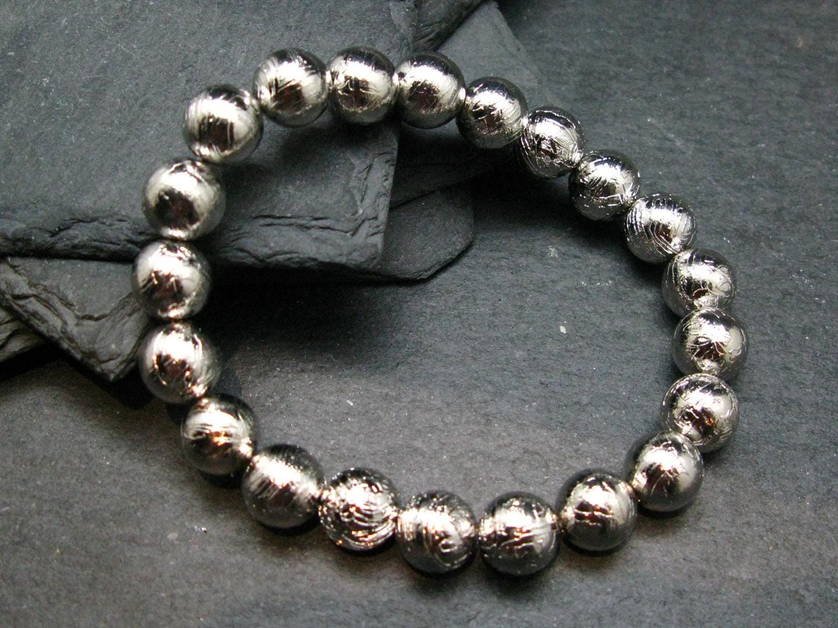Meteorite Gibeon Genuine Bracelet ~ 7 Inches ~ 10mm Round Beads