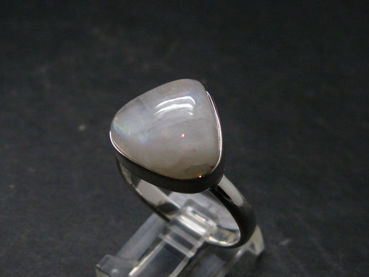 Natural Glow From Inside Moonstone Silver Plated Ring - 5.11 Grams - Size 11