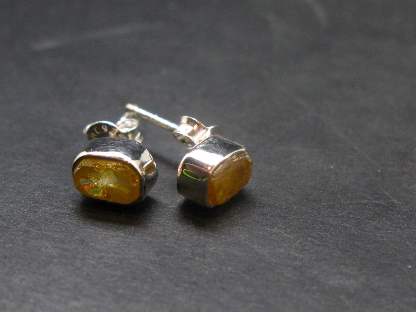 Sphalerite Stud Earrings Sterling Silver From Spain - 1.45 Grams