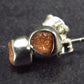 Natural Raw Shiny Sunstone Studs Earrings In Sterling Silver - 0.6"