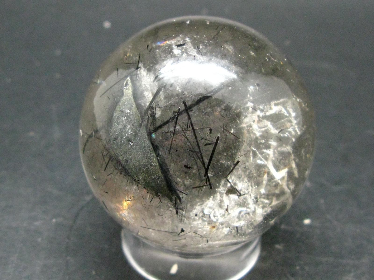 Fine Black Tourmaline In Quartz Sphere From Brazil - 1.9"