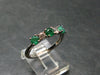 Emerald Faceted Silver Ring from Colombia - 2.29 Grams Total - Size 7