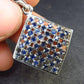Natural Faceted Dark Blue Sapphire 925 Sterling Silver Pendant - 1.4" - 5.0 Grams