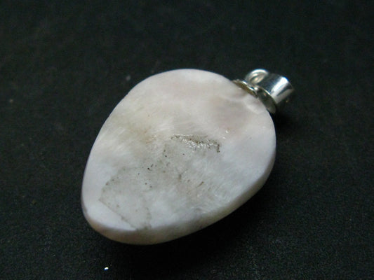 Natrolite Sterling Silver Pendant Necklace From Indonesia - 1.2" - 2.57 Grams