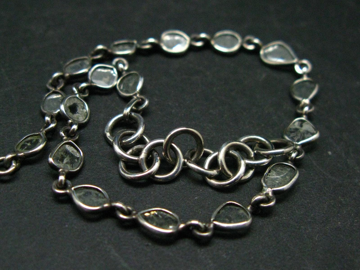 Very Rare Diamond Crystal Bracelet In Sterling Silver - 7"