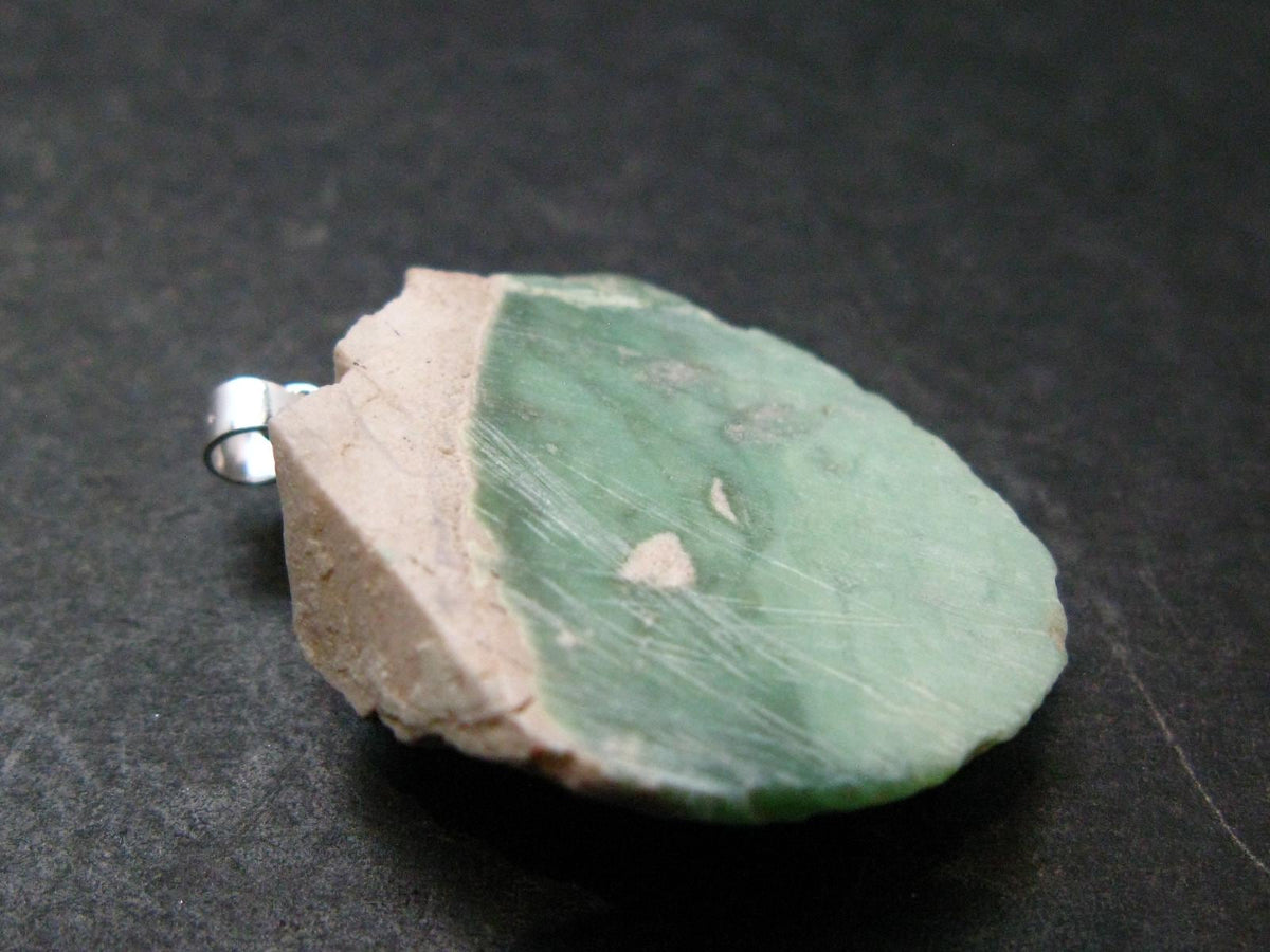 Rare Variscite Sterling Silver Pendant From Utah - 1.3" - 5.79 Grams