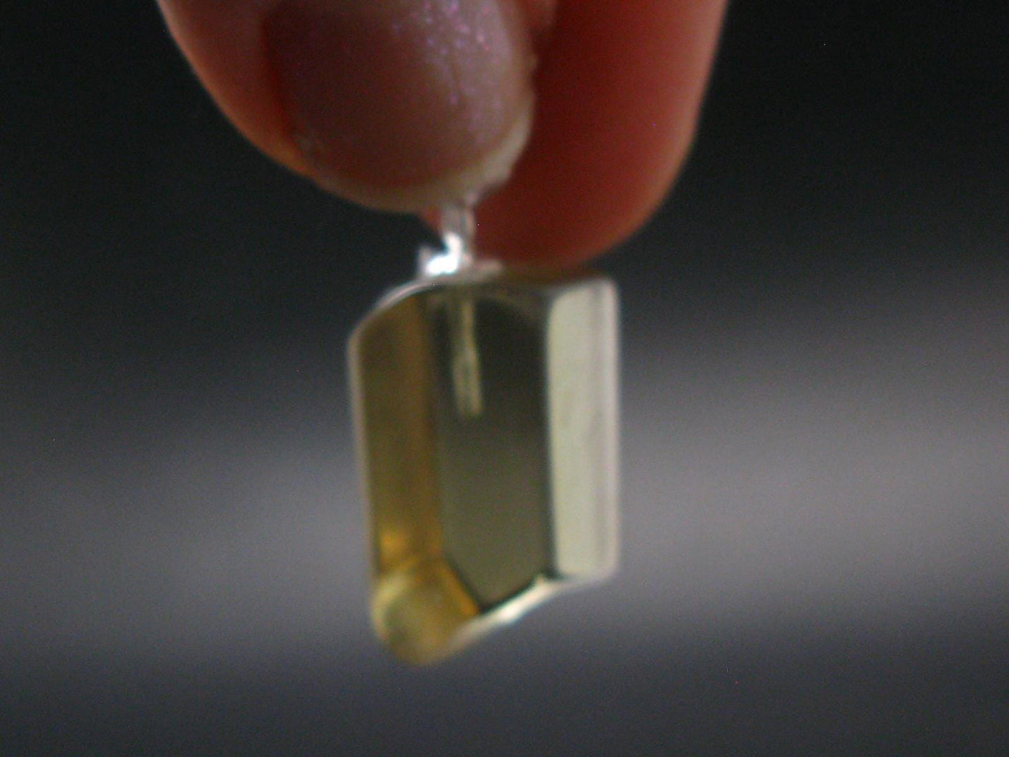 Natural Unheated Citrine Sterling Silver Pendant from Zambia - 1.0" - 3.96 Grams