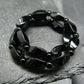 Black Tourmaline Genuine Bracelet ~ 7 Inches ~ Elongated & Round Beads