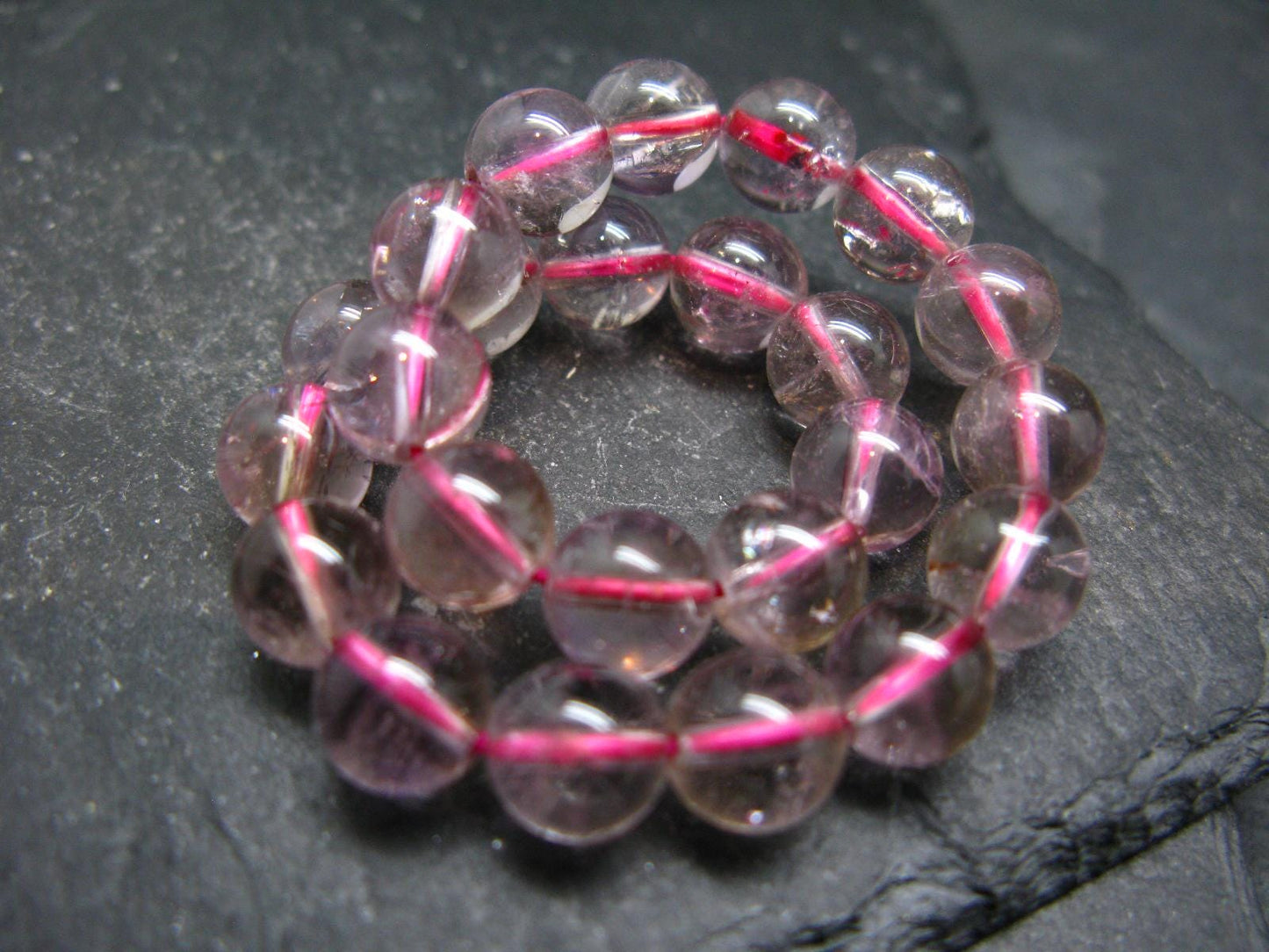 Ametrine Genuine Bracelet ~ 7 Inches ~ 8mm Round Beads