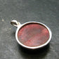 Thulite Silver Plated Pendant From Norway - 1.2" - 7.0 Grams