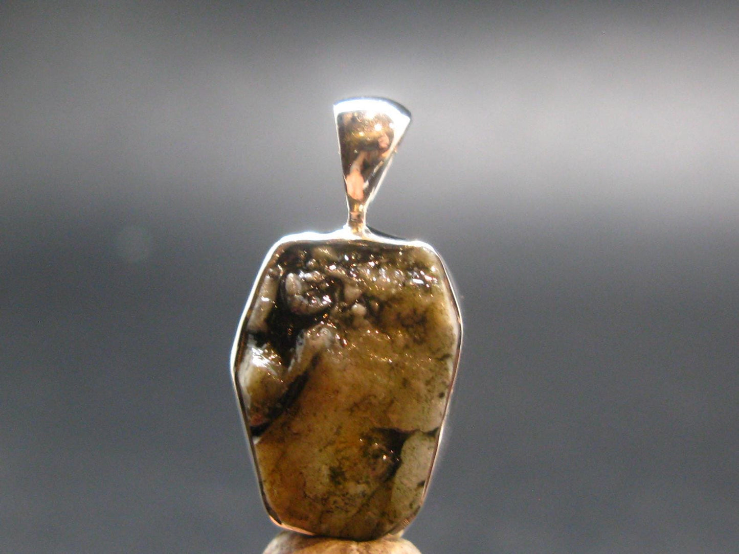 Phenakite Phenacite Silver Pendant from Brazil - 1.0 Inches - 3.34 Grams