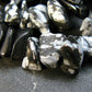 Set of Three Natural Snowflake Obsidian Free Form Bead Necklace from USA - 17.5'' Each