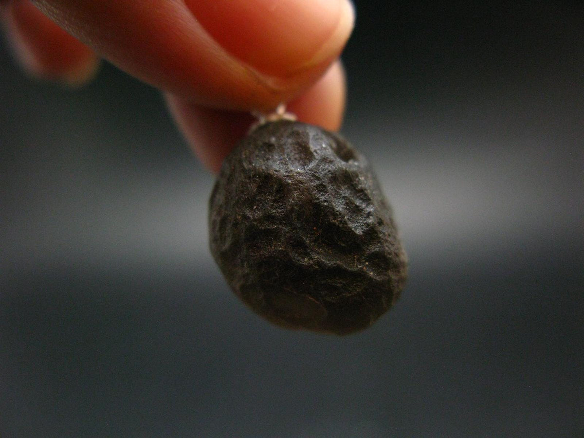Colombianite Pseudotektite Silver Pendant from Colombia - 3.55 Grams - 0.9"