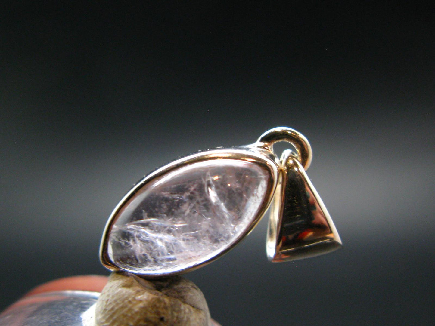 Pink Morganite Silver Pendant From Brazil - 0.9" - 1.92 Grams