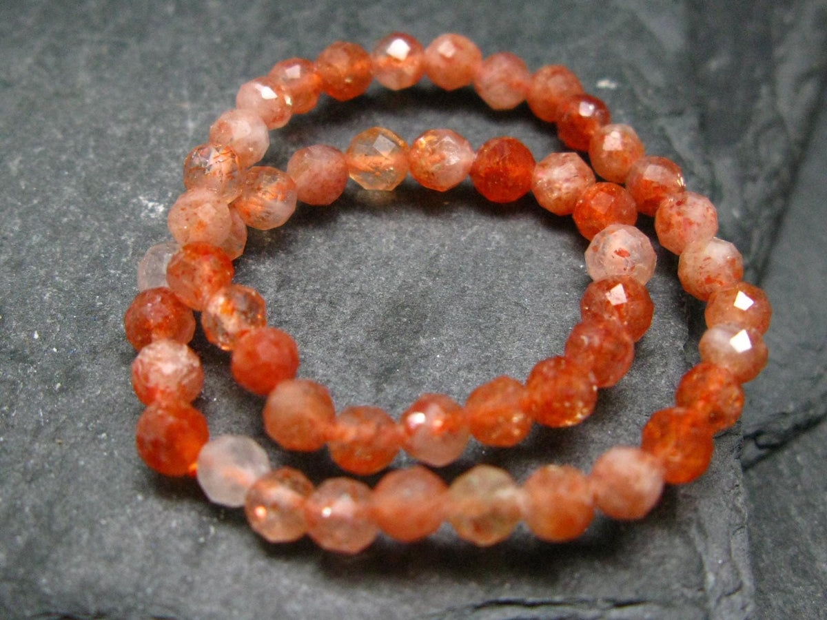 Sunstone Genuine Bracelet ~ 7 Inches ~ 4mm Facetted Beads
