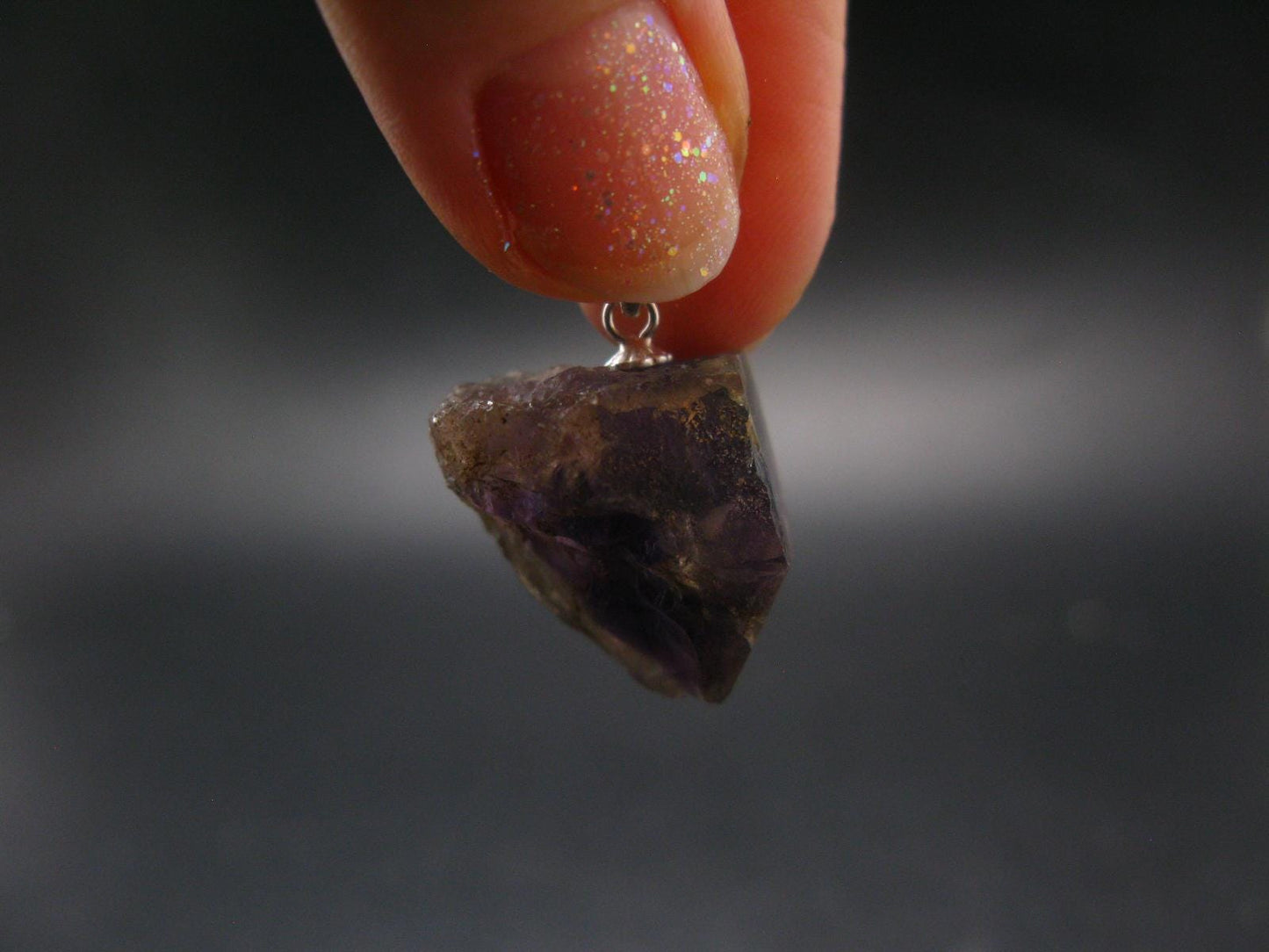 Rare Brandenberg Brandberg Amethyst Quartz Silver Pendant From Namibia - 1.0" - 6.82 Grams