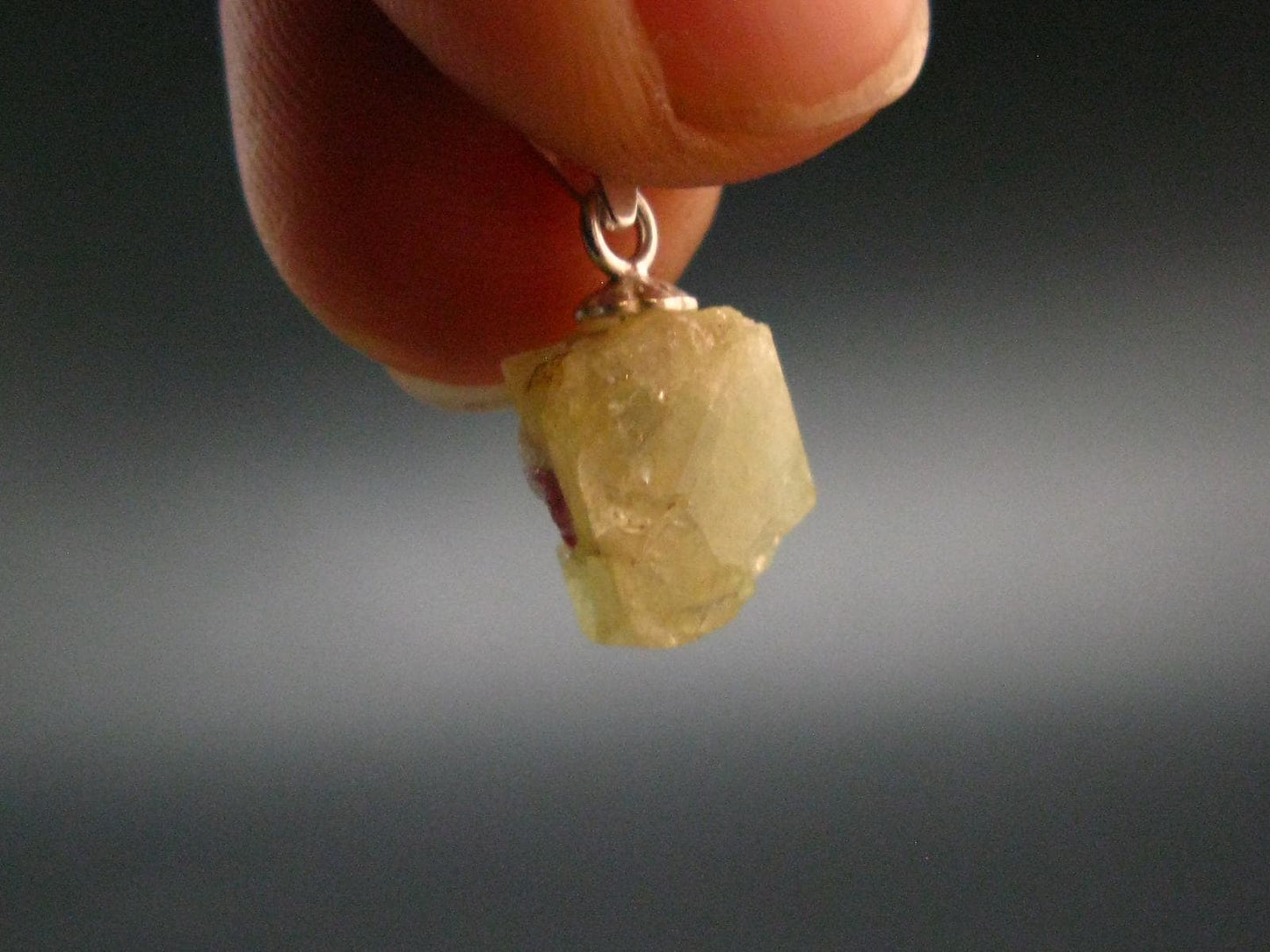 Rhodizite Rhodozite Crystal Silver Pendant from Madagascar - 0.7" - 1.20 Grams