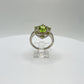 Pear-Shaped Peridot Halo Ring | Sterling Silver, August Birthstone, Size 7.5