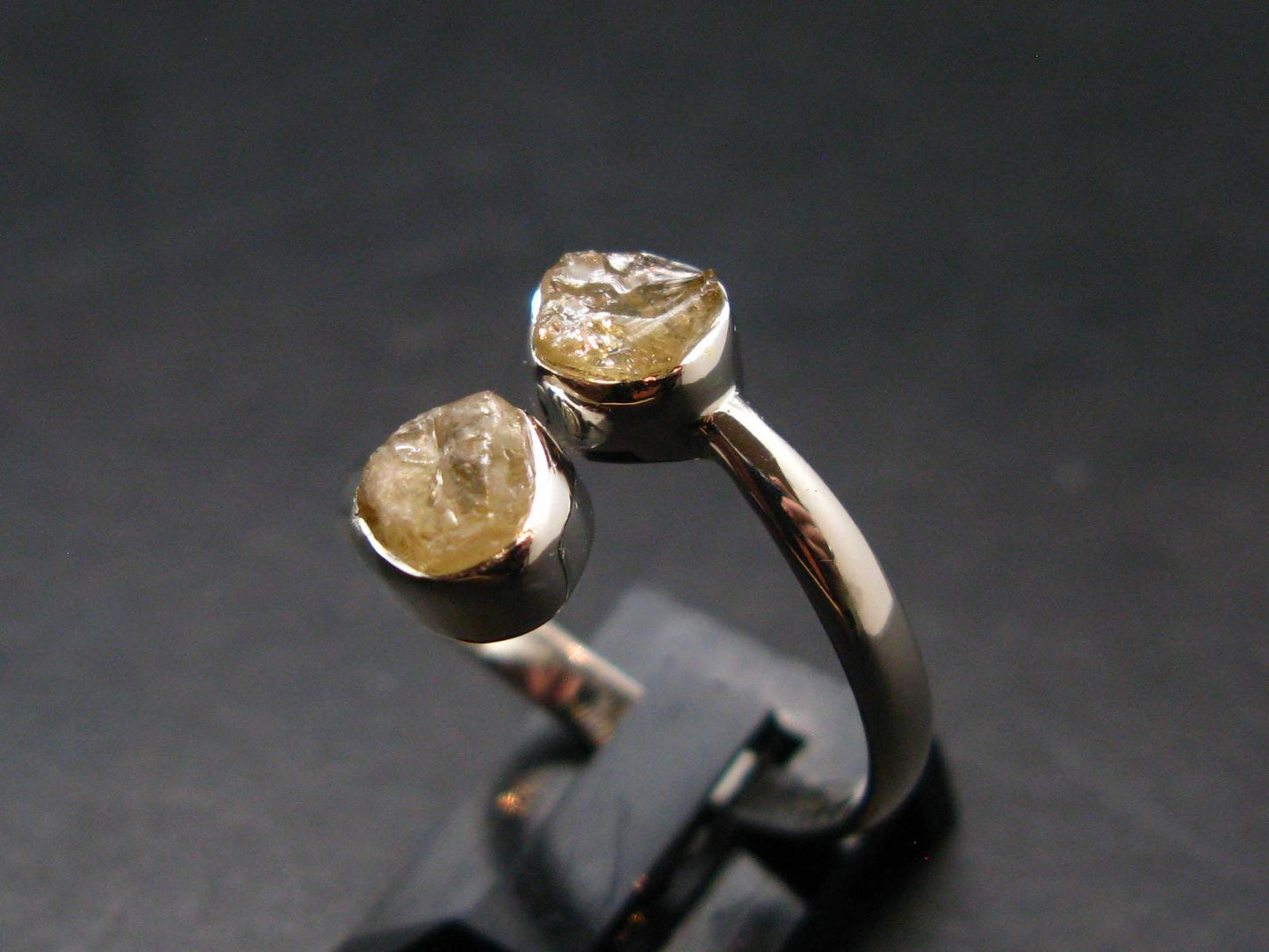 Rare Agni Gold Danburite Silver Ring From Tanzania - 2.41 Grams - size 9