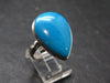 Genuine Turquoise Sterling Silver Ring Adjustable Size- 7.90 Grams