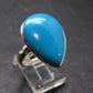 Genuine Turquoise Sterling Silver Ring Adjustable Size- 7.90 Grams