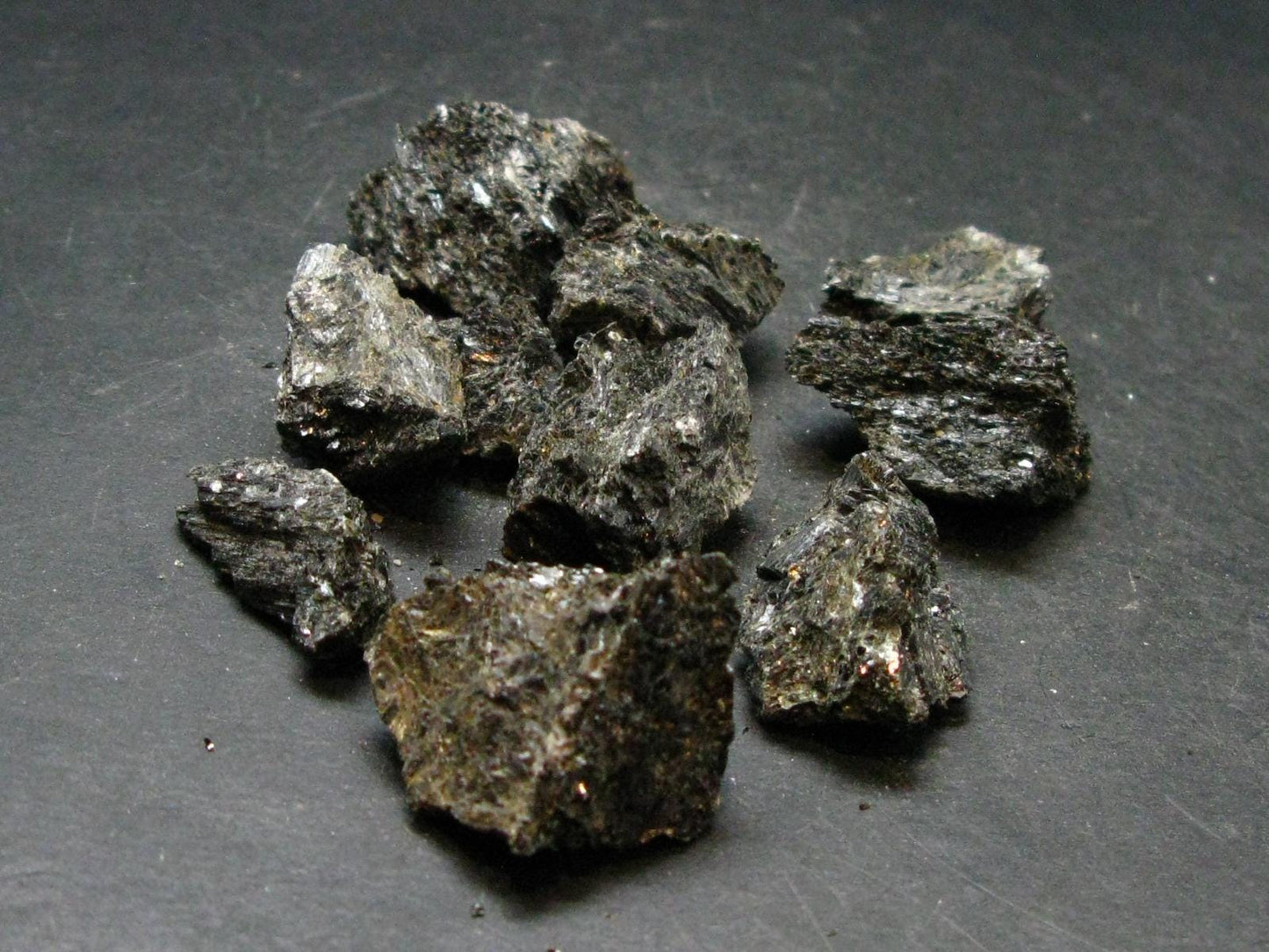 Lot of 10 Rare Nuumite Nuummite Raw Pieces From Greenland - 52.25 Grams