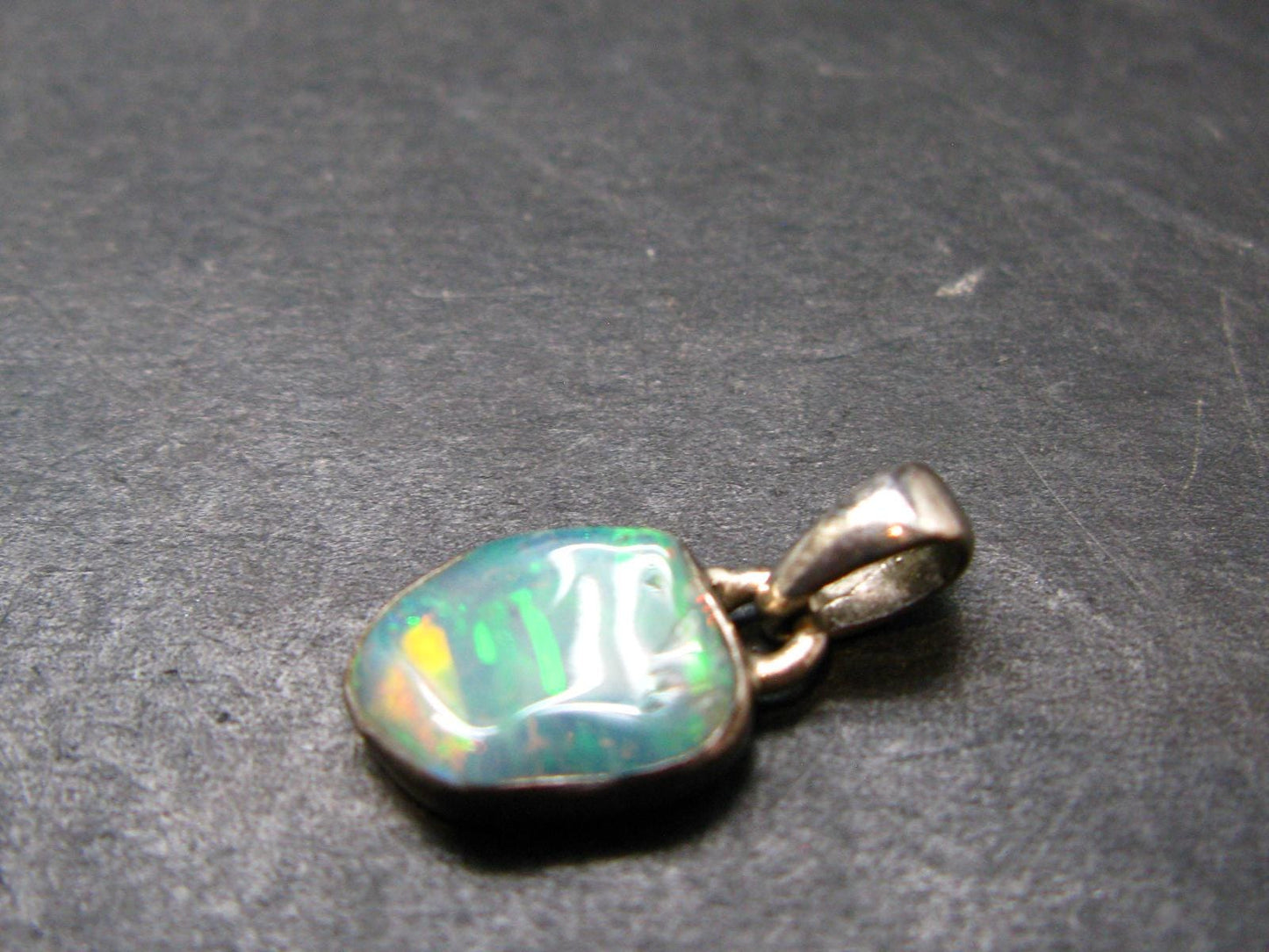 Opal Sterling Silver Pendant From Ethiopia - 0.7" - 1.22 Grams
