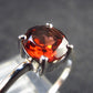 Natural Round Faceted Red Garnet Sterling Silver Ring - Size 5.25 - 1.17 Grams