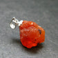 Raw Fire Opal Sterling Silver Pendant From Mexico - 0.8" - 1.49 Grams