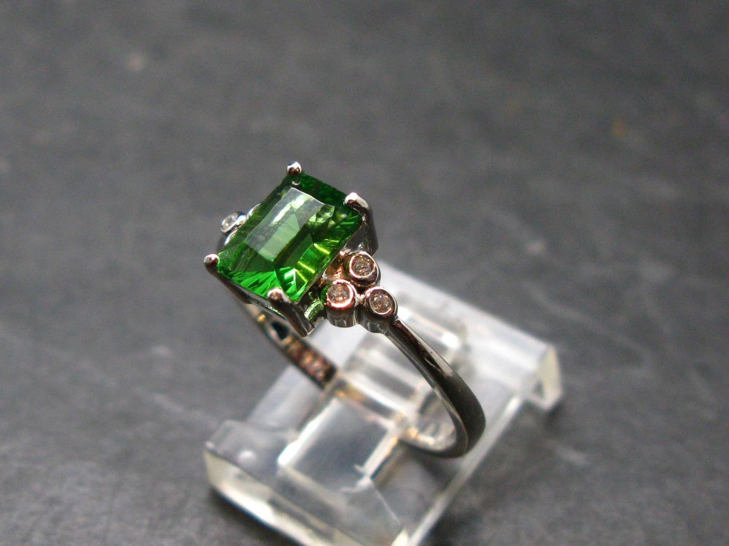 Helenite Gaia Stone Gem Sterling Silver Ring From Washington - Size 8 - 1.69 Carats