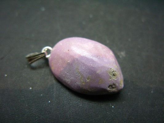 Phosphosiderite Tumbled Silver Pendant From Peru - 1.2"
