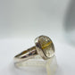 Golden Rutilated Quartz Ring – Cushion Cut Rutile Crystal Statement Ring - Size 11