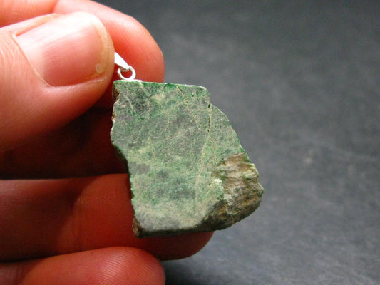 Extremely Rare Natural Maw Sit Sit Crystal Silver Pendant from Myanmar - 1.3" - 6.0 Grams