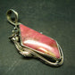 Vivid Juice Carmine Red Gem Rhodonite Silver Pendant From Brazil - 2.3" - 14.7 Grams