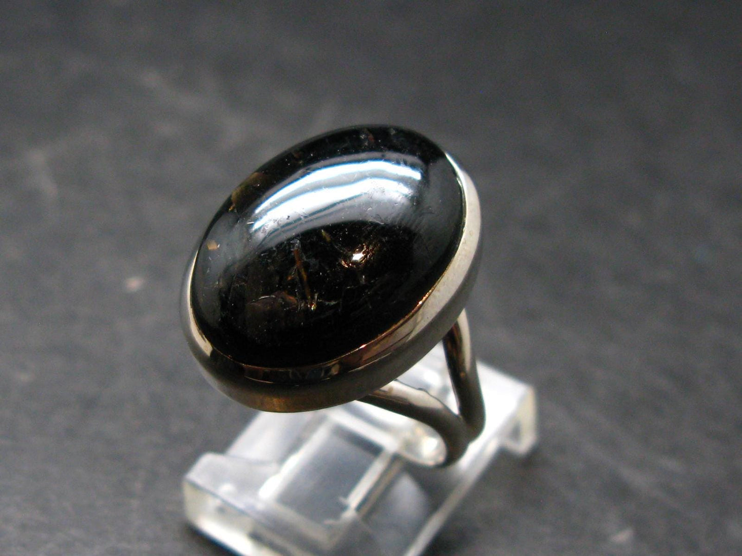 Real!! Very Rare Nuumite Nuummite Sterling Silver Ring from Greenland - 7.0 Grams - Size 6