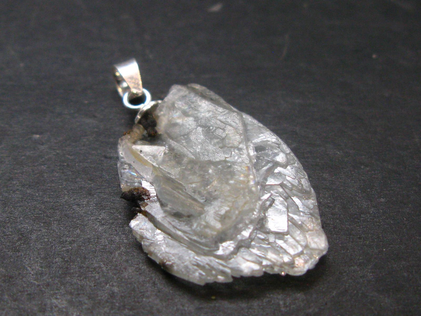 Barite Silver Pendant From Morocco - 1.2" - 3.16 Grams