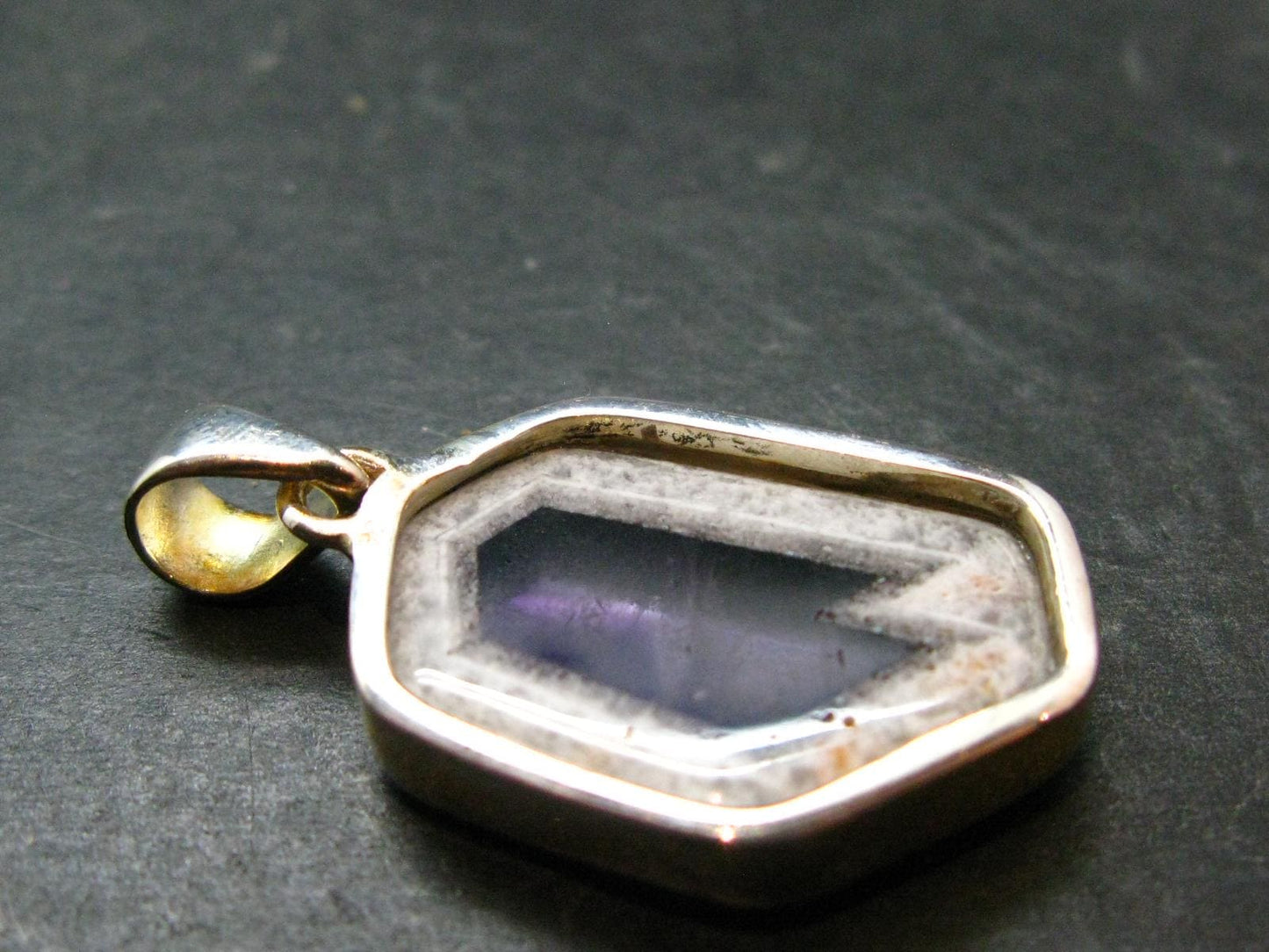 Atomic Trapiche Amethyst Sterling Silver Pendant From Brazil - 1.4" - 7.12 Grams