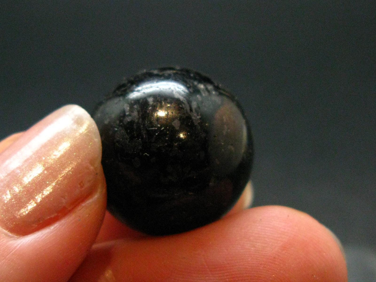 Nuumite Nuummite Sphere Ball From Greenland - 0.8" - 13.55 Grams
