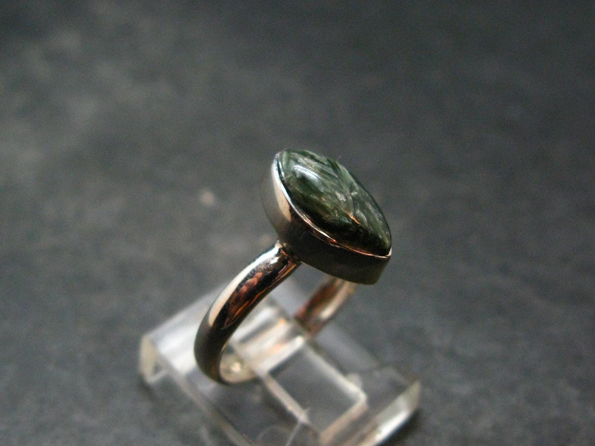 Seraphinite Clinochlore Angel Wings 925 Silver Ring From Russia - 2.11 Grams - Size 6