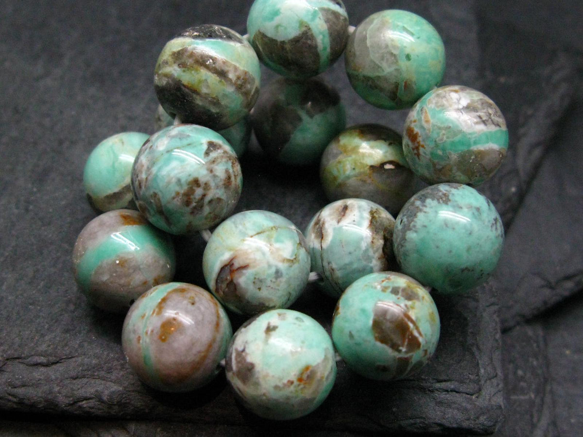 Variscite Genuine Untreated Bracelet ~ 7 Inches ~ 12mm Round Beads