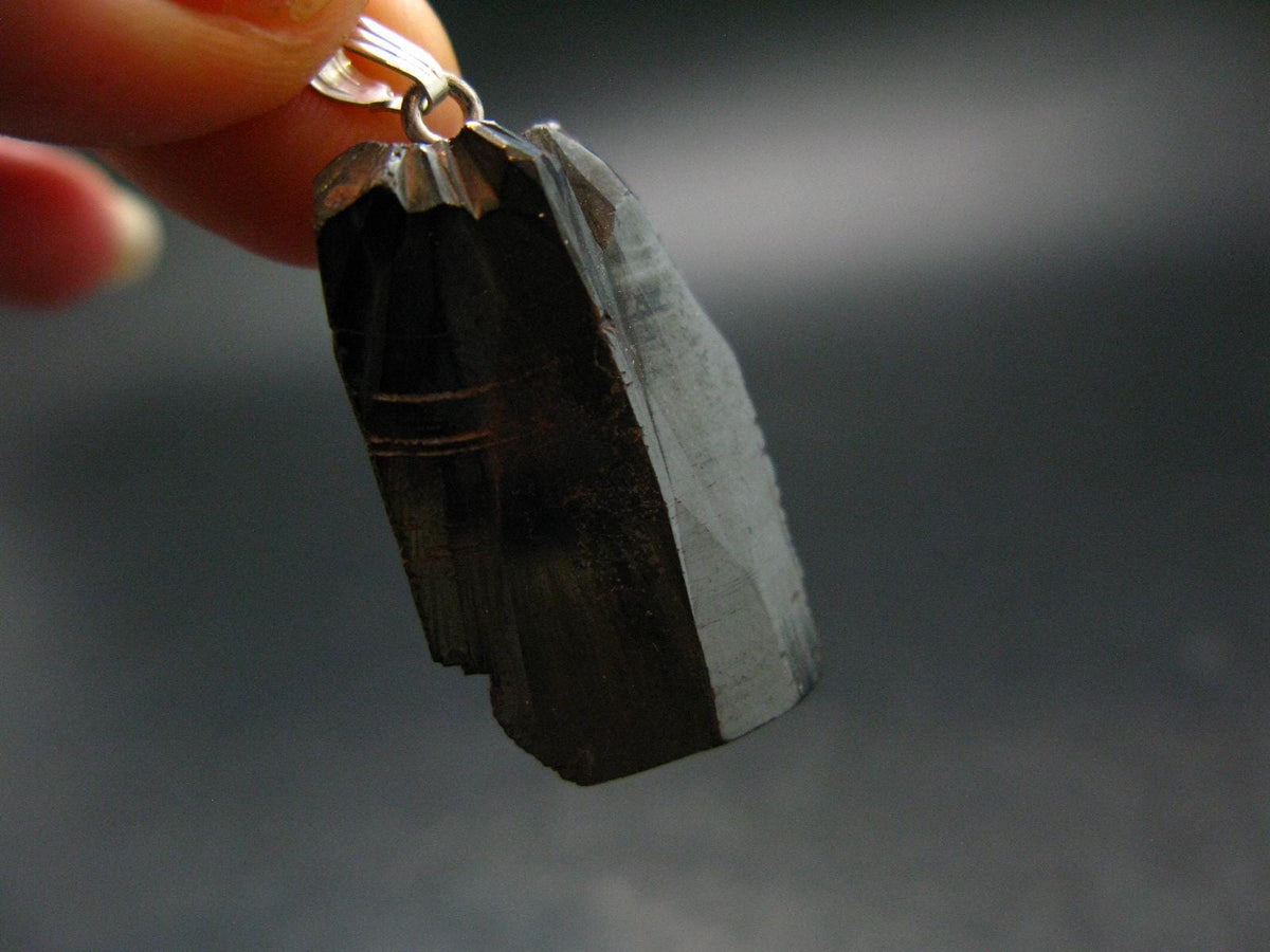 Bubble Hematite Silver Pendant from Morocco - 1.5" - 12.86 Grams
