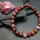 Rhodonite Genuine Bracelet ~ 7 Inches ~ 8mm Round Beads