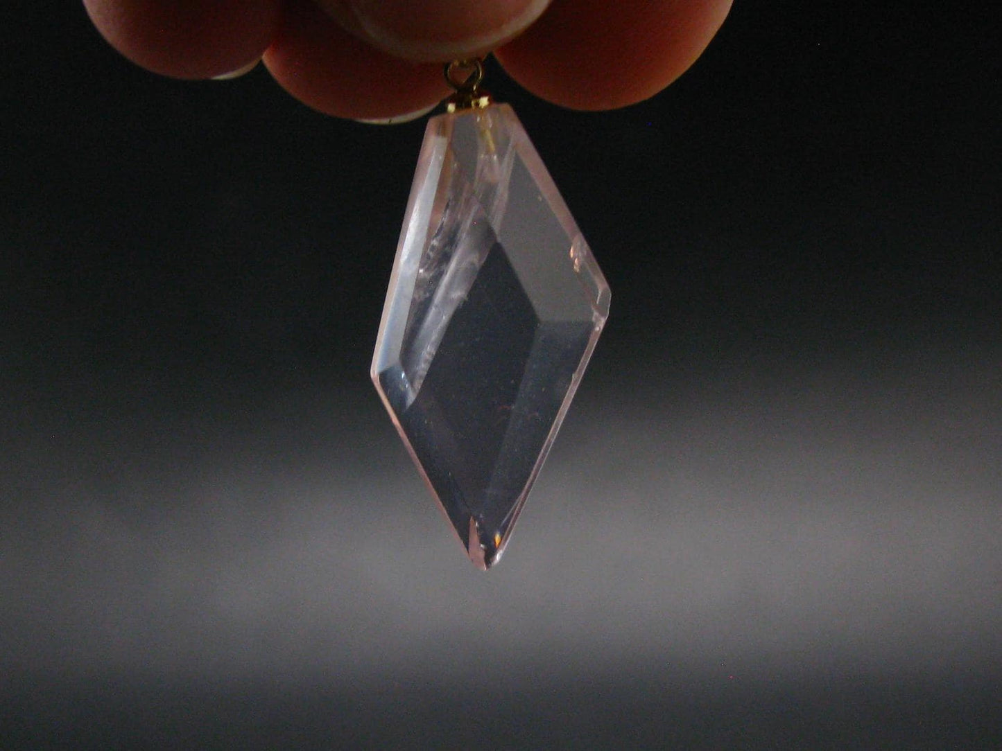 Symbol of Love and Beauty!! Natural Rose Quartz Gold Plated Pendant In 925 Silver From Brazil - 1.4" - 3.36 Grams