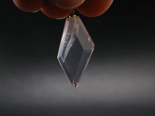 Symbol of Love and Beauty!! Natural Rose Quartz Gold Plated Pendant In 925 Silver From Brazil - 1.4" - 3.36 Grams